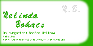 melinda bohacs business card