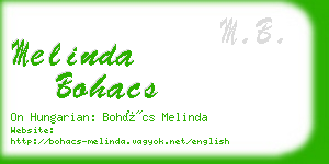 melinda bohacs business card